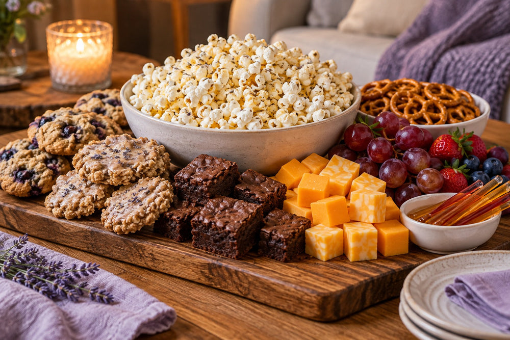 Friday Movie Night Lavender Snack Board