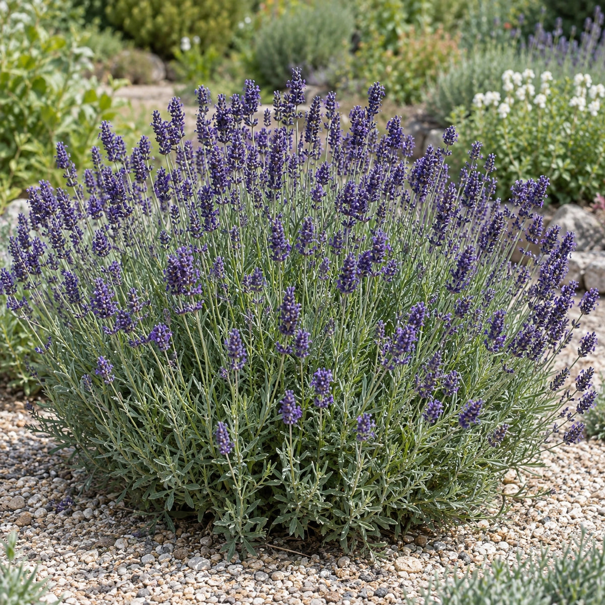 AI-generated illustration of mature Olympia Lavender in bloom; not the size supplied.
