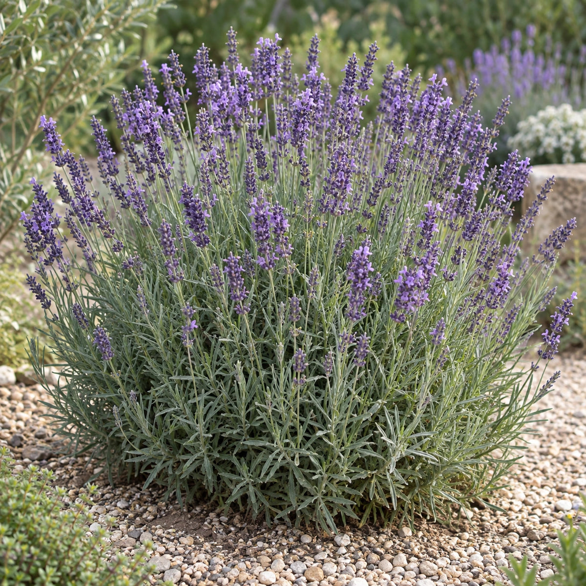 AI-generated illustration of mature Heavenly Scent Lavender in bloom; not the size supplied.