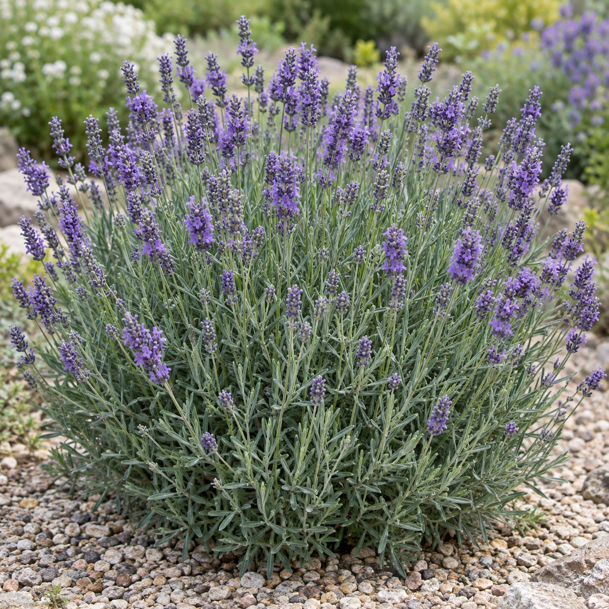 AI-generated illustration of mature Compacta Lavender in bloom; not the size supplied.