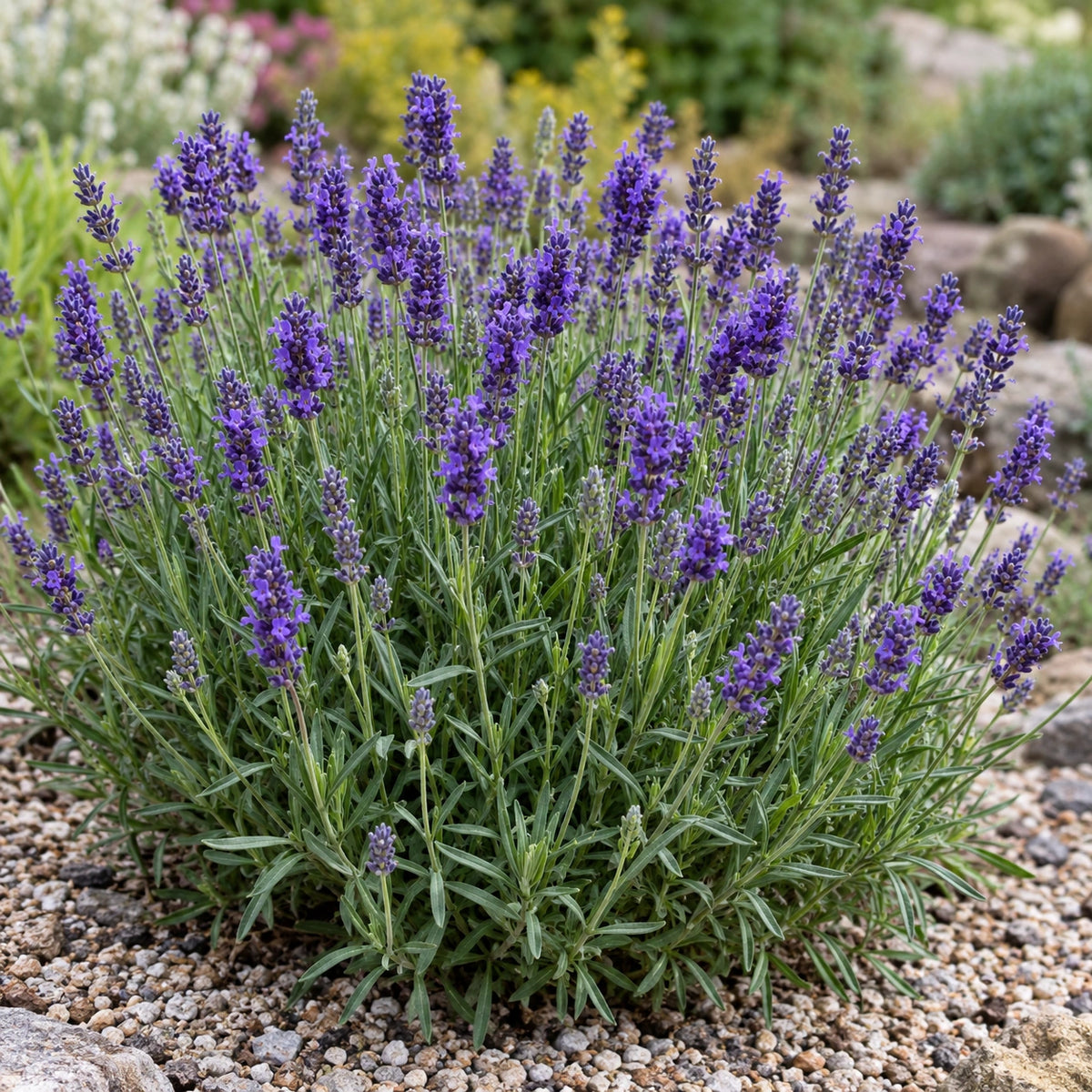 AI-generated illustration of mature Dolavladietel Lavender in bloom; not the size supplied.