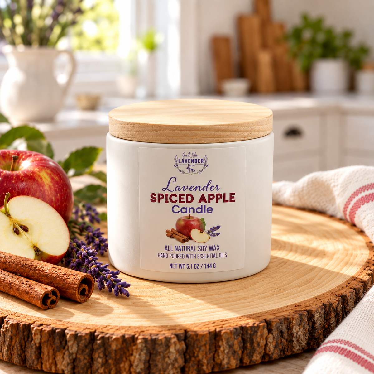 Lavender Spiced Apple Ceramic Candle