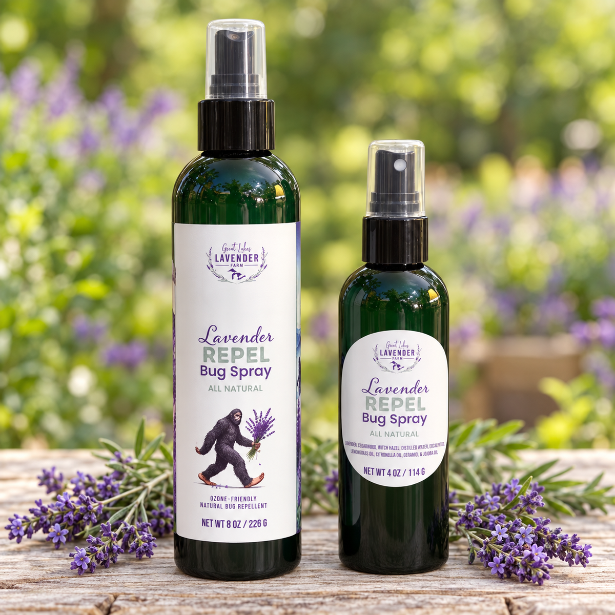 Lavender Repel Bug Spray - All Natural Repellent - 8 oz