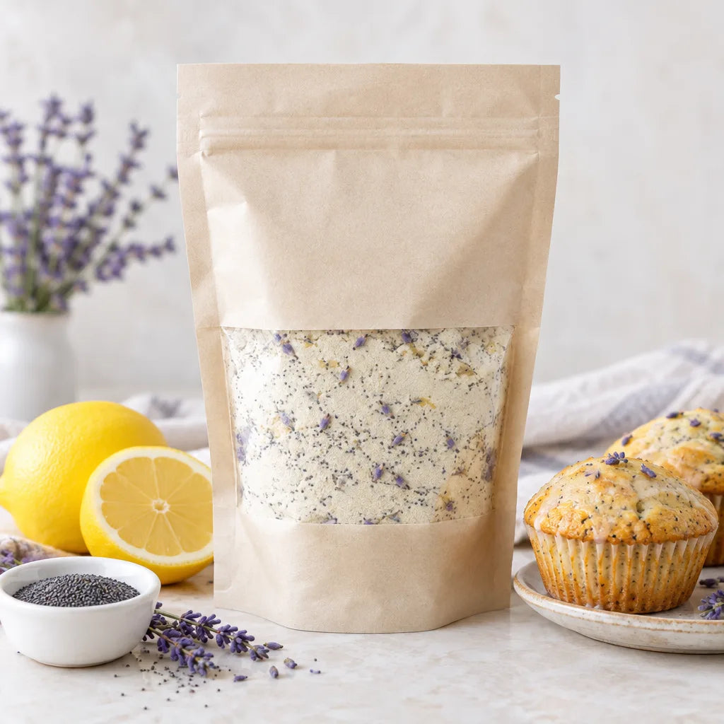 Illustration of Lavender Lemon Poppy Seed Muffin Mix