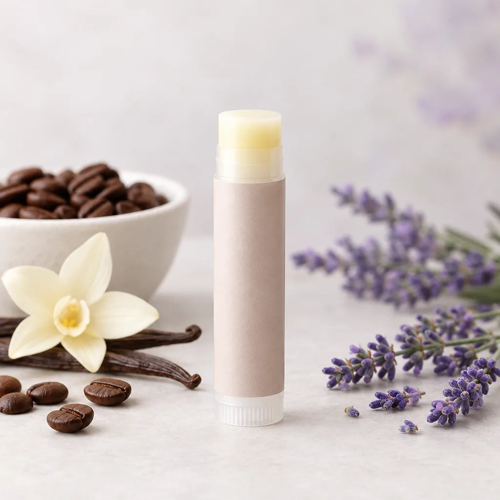 Illustration of Lavender Vanilla Coffee Lip Balm