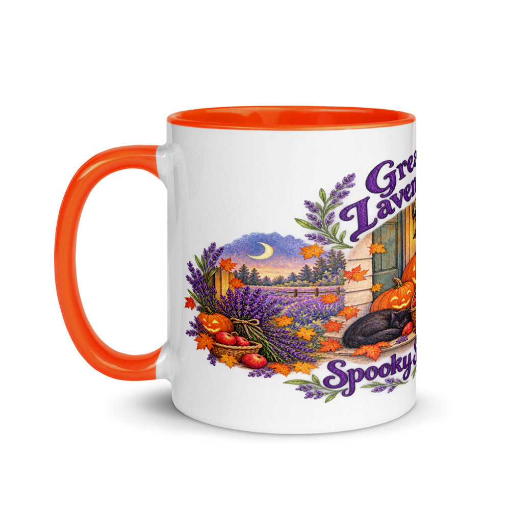 Lantern Porch Lavender Color-Inside Mug in Orange