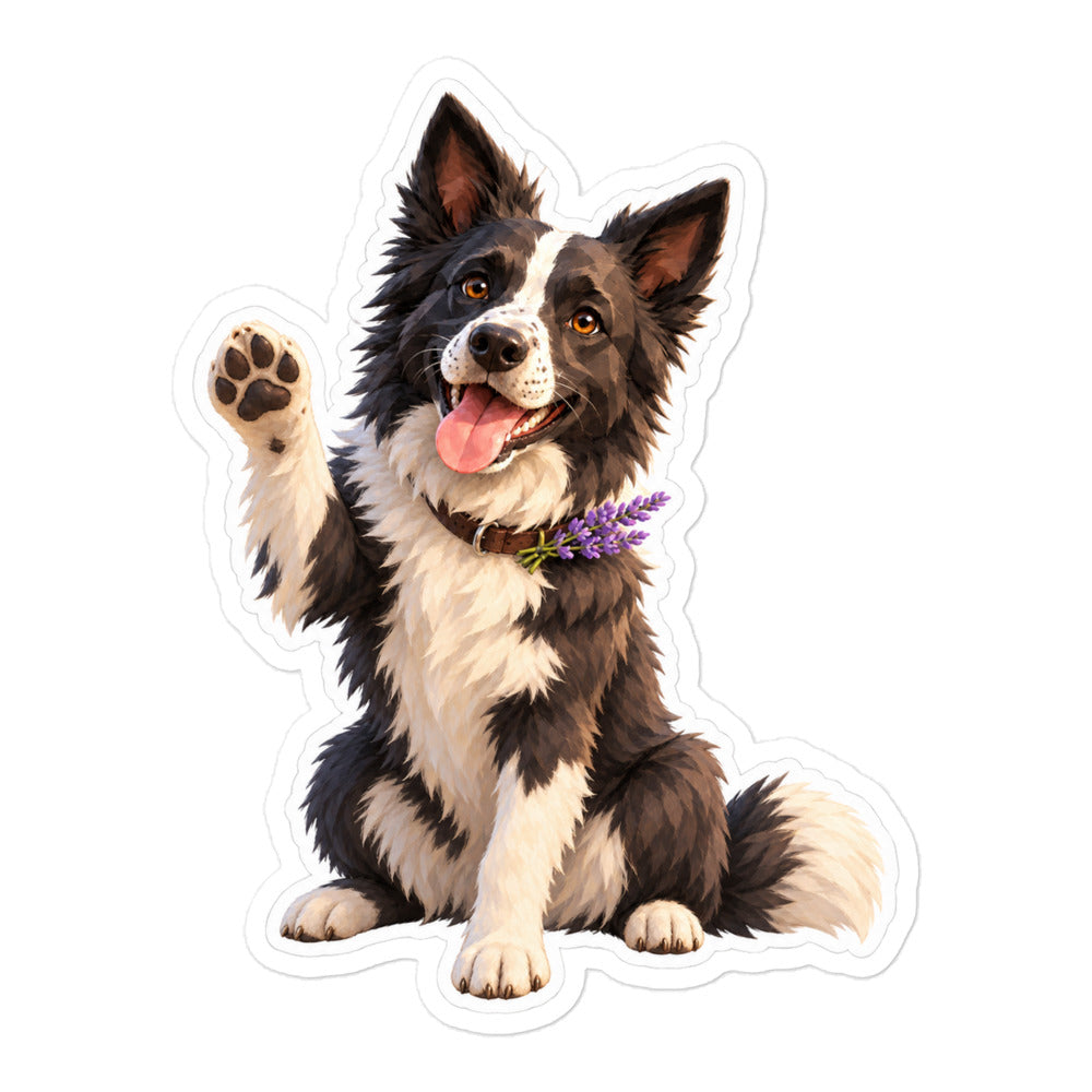 Lavender Farm Simulator Huckleberry Says Hi Sticker in White