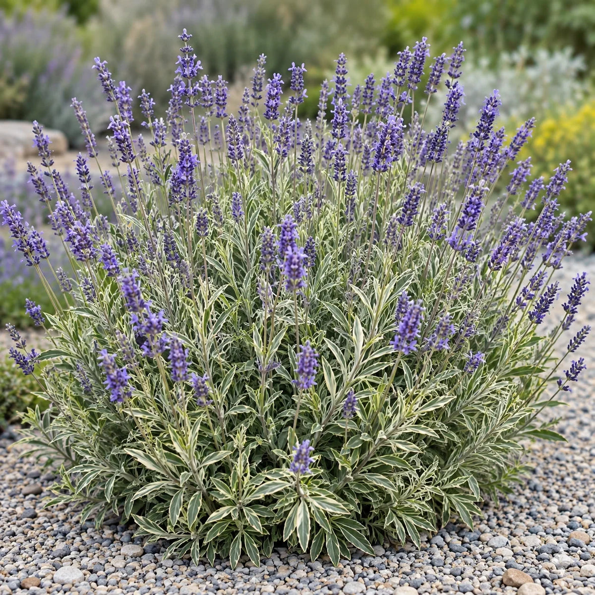 Walberton's Silver Edge Lavender: Cream-Edged Leaves All Year