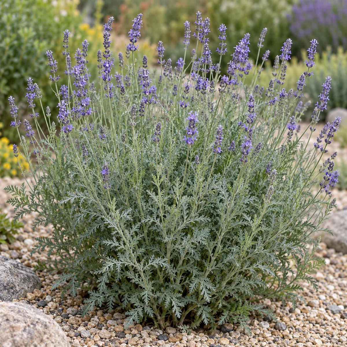 Stagshorn Lavender: Antler-Cut Leaves and Early Blue Flowers