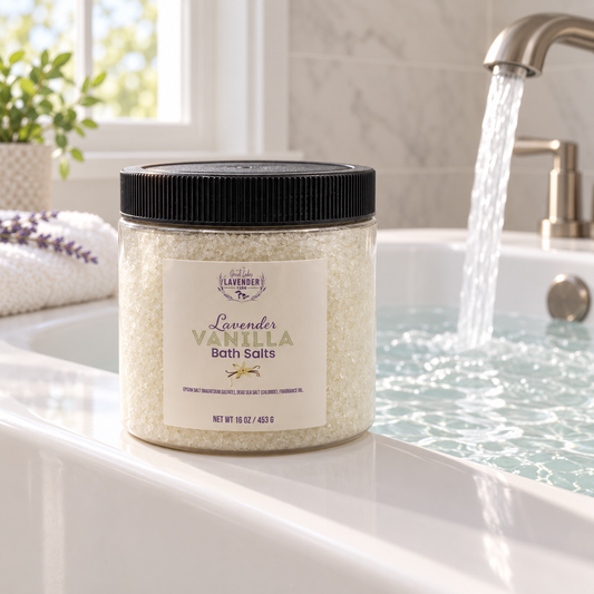 Lavender Vanilla Bath Salts: A Jar for Soakers, a Tube for Trying