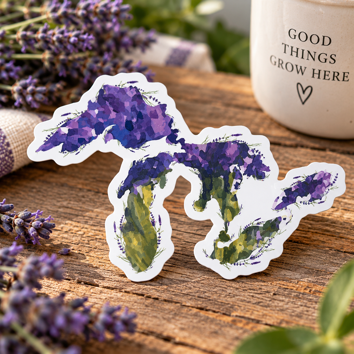 Great Lakes Symbol Sticker: Waterproof Vinyl for Bottles and Kayaks