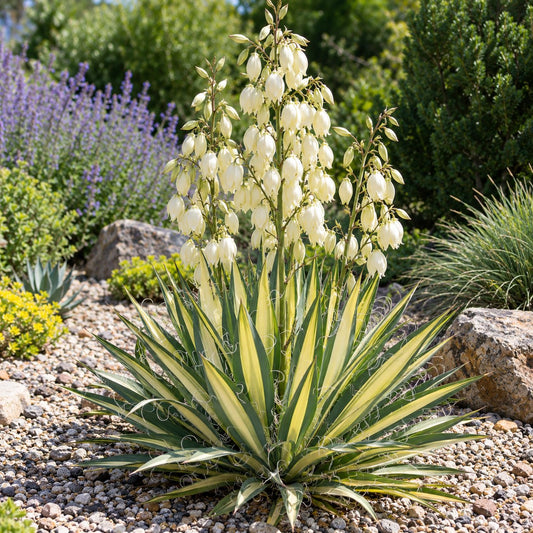Color Guard Yucca: Year-Round Gold Swords for a Dry Lavender Bed