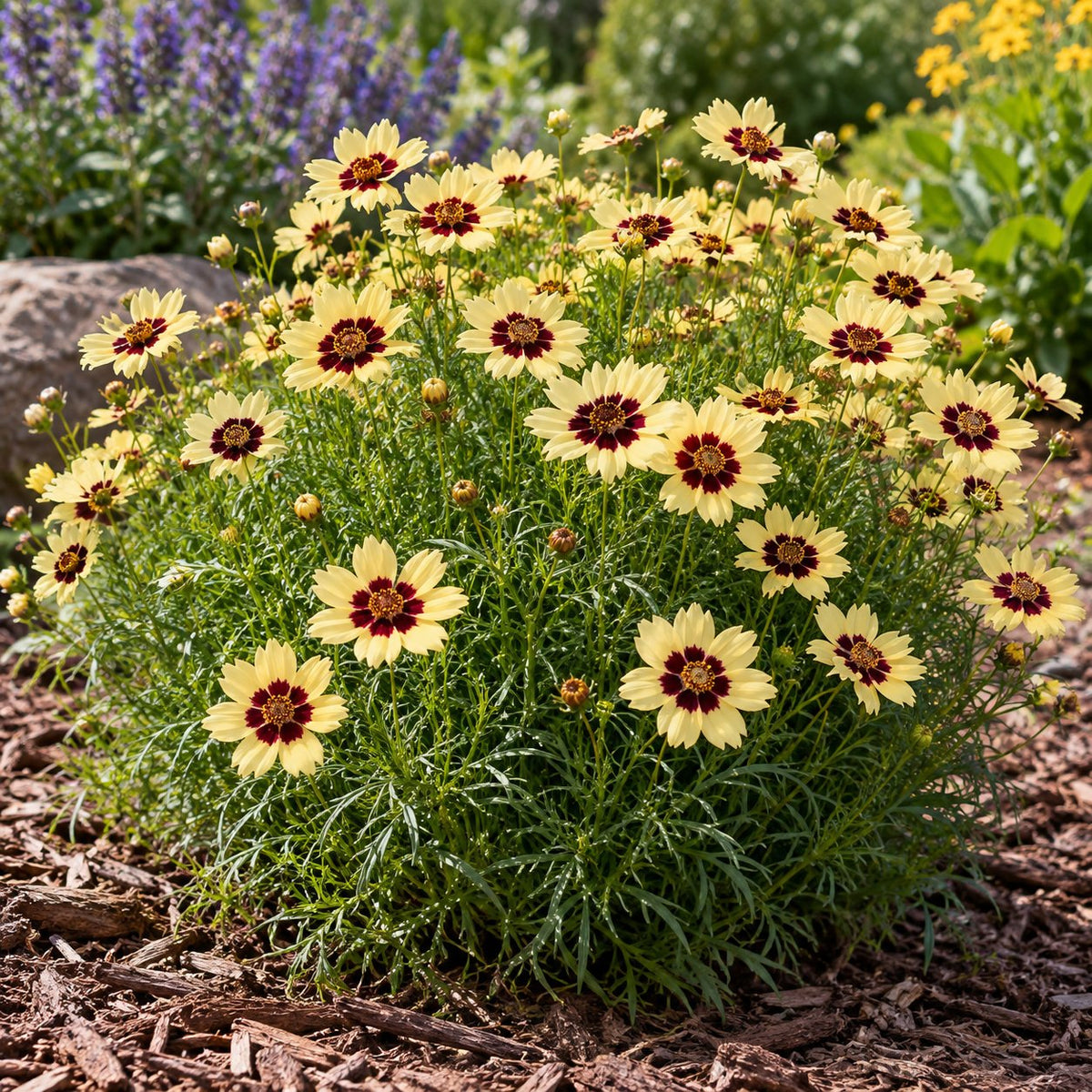 Creamy Calico Coreopsis: Butter-Yellow Bicolor for Lavender Beds