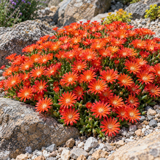Dancing Embers Ice Plant: A Glowing Carpet at Lavender's Feet