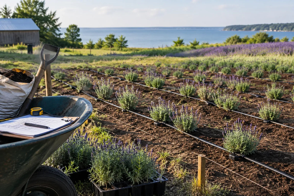 Lavender Field Planting Guide: Soil, Spacing & Irrigation at Great Lakes Lavender Farm