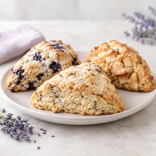 Lavender Scones: Fresh-Baked in Classic, Blueberry and Apple