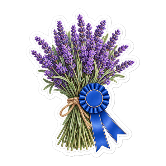 Blue Ribbon Lavender Sticker: A Prize for Your Real and Game Farm