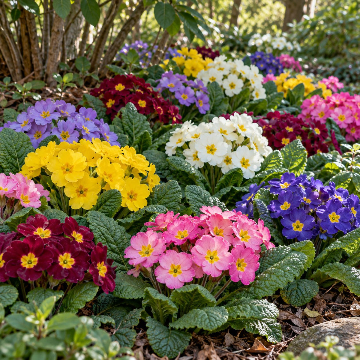 Pacific Hybrids English Primrose: Jewel Colors for Spring Shade