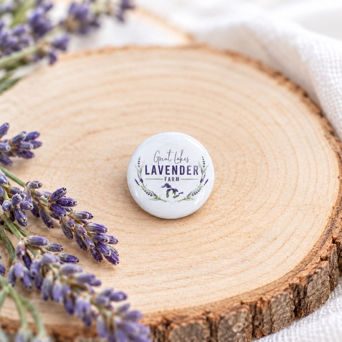 Great Lakes Lavender Farm Logo Pin: Small Pin, Big Lavender Pride