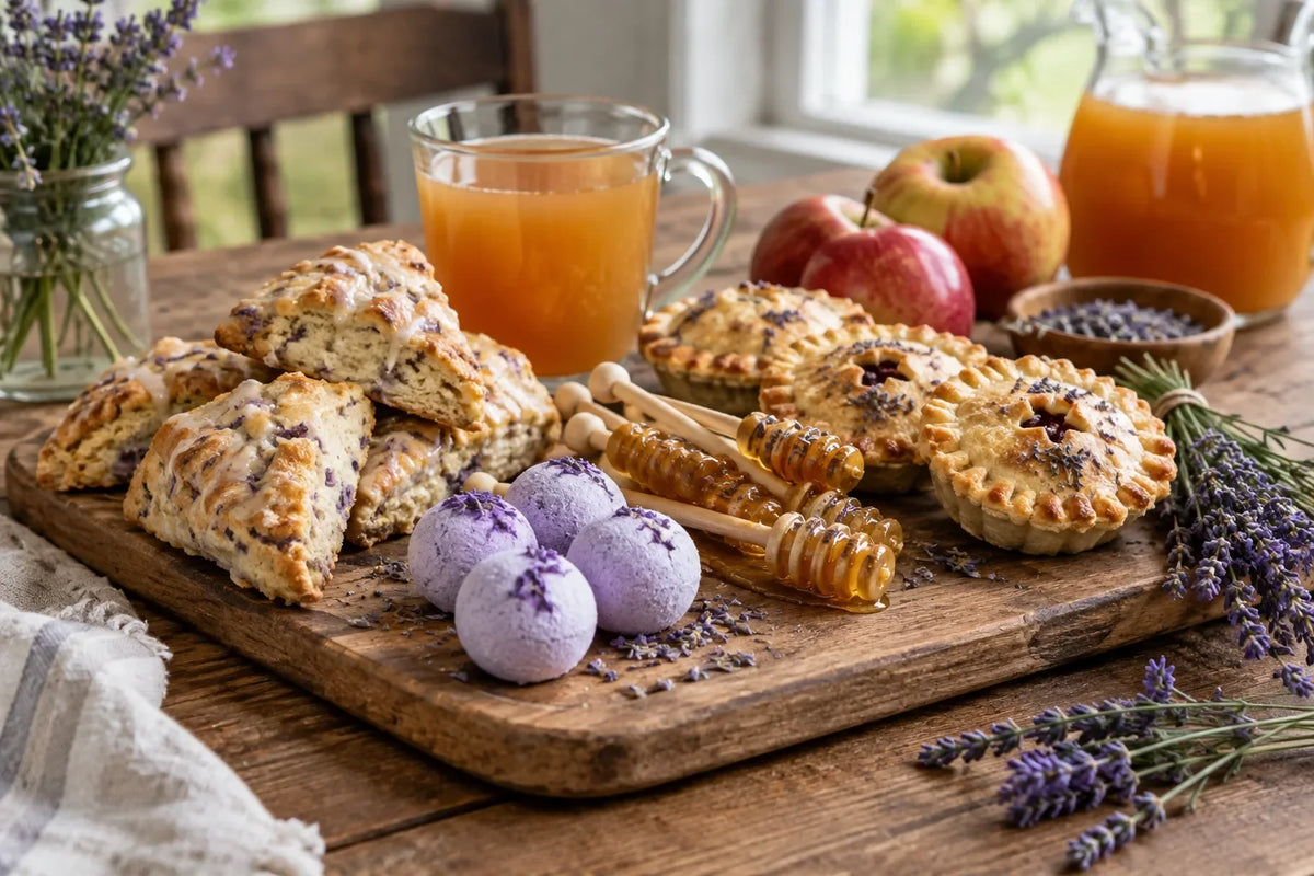 Apple Orchard Lavender Picnic Board: the finished dish (AI-generated food photo)