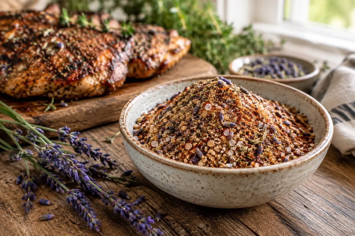 Farmhouse Lavender Herb Grill Rub: the finished dish (AI-generated food photo)