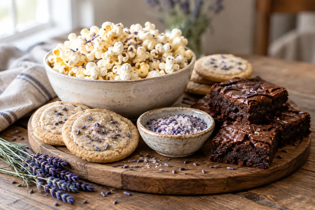 Friday Movie Night Lavender Snack Board: the finished dish (AI-generated food photo)
