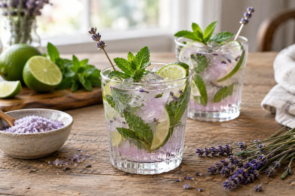 Lavender Mojito Mocktail (Cocktail Optional): the finished dish (AI-generated food photo)