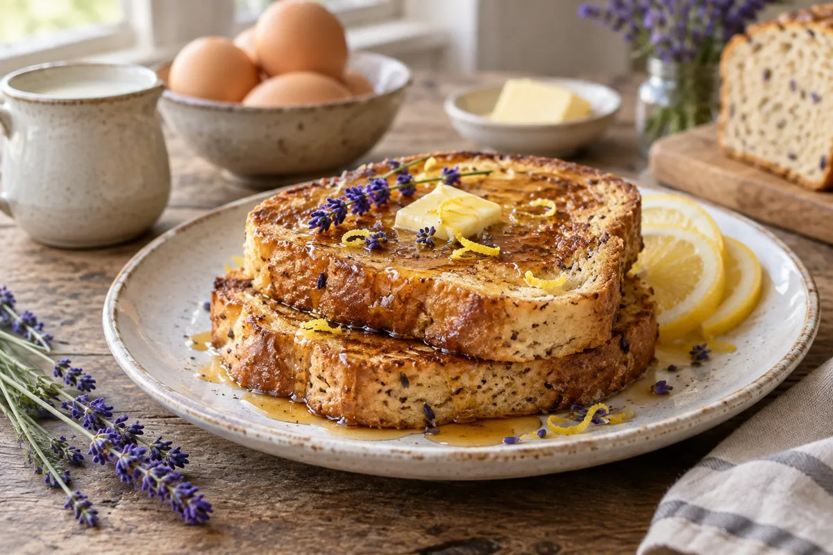Lemon Lavender Bread French Toast: the finished dish (AI-generated food photo)