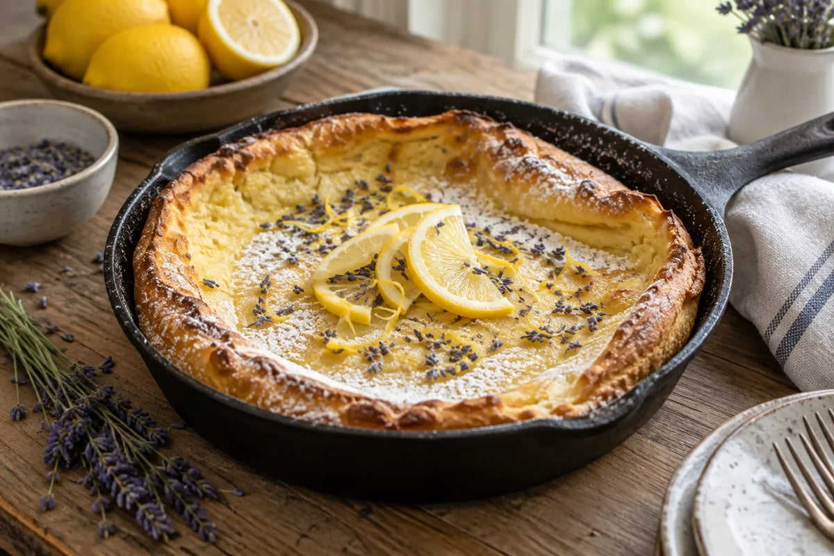 Lemon Lavender Dutch Baby: the finished dish (AI-generated food photo)