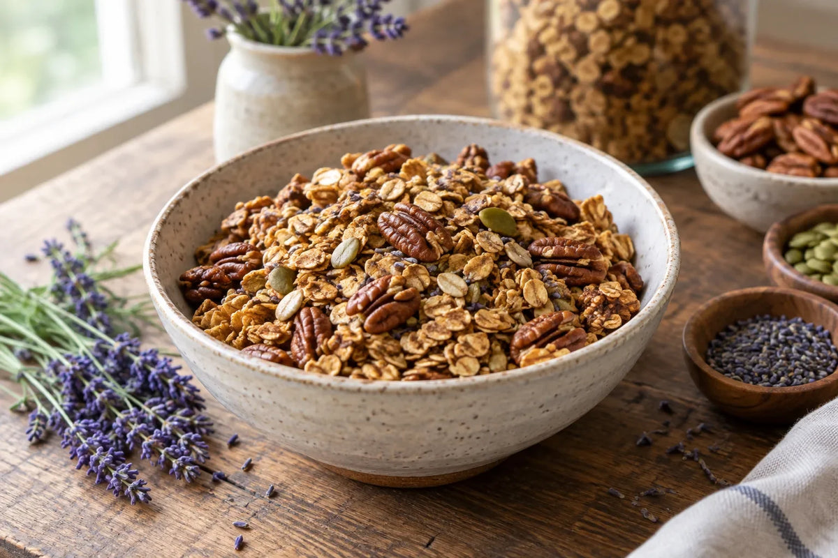 Maple Lavender Pecan Granola: the finished dish (AI-generated food photo)