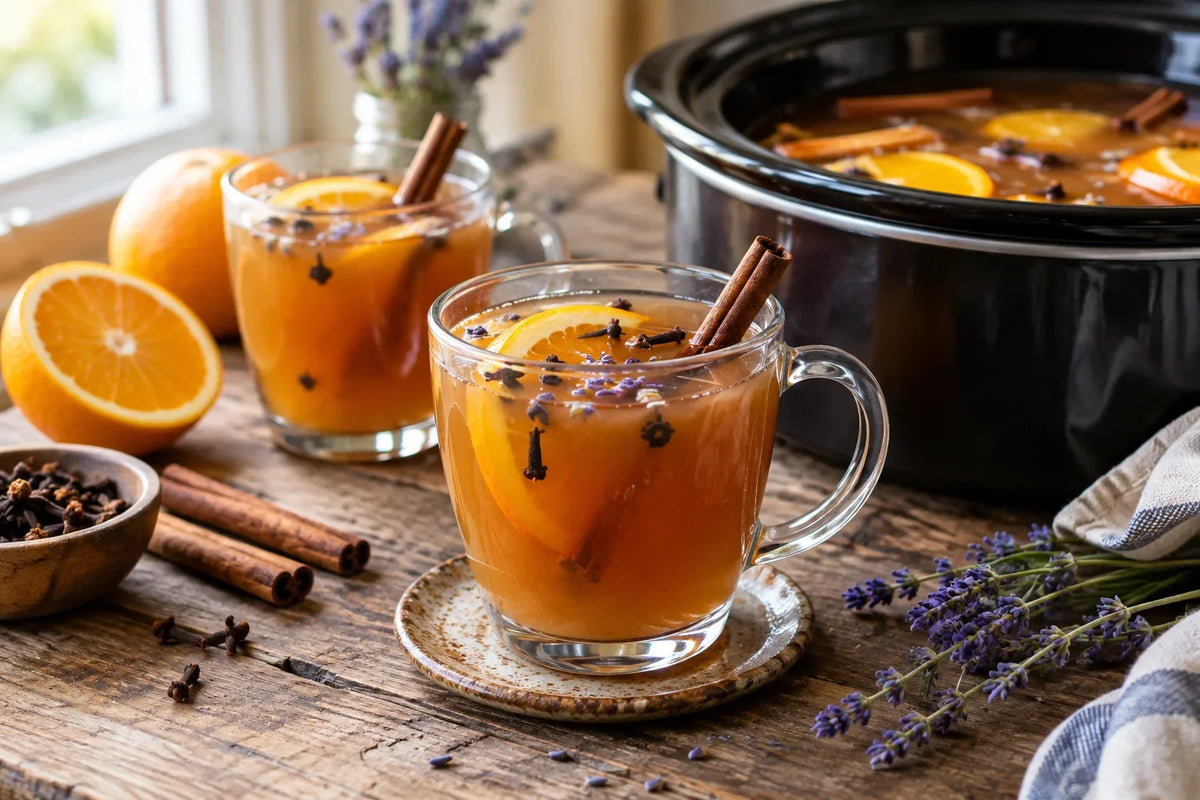 Slow Cooker Mulled Lavender Cider: the finished dish (AI-generated food photo)
