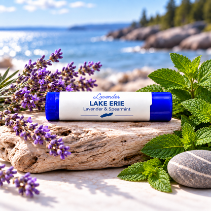 Lavender Great Lakes Lip Balms - 5 Pack - Lake Erie, Lake Huron, Lake Michigan, Lake Ontario, Lake Superior - Great Lakes Lavender Farm