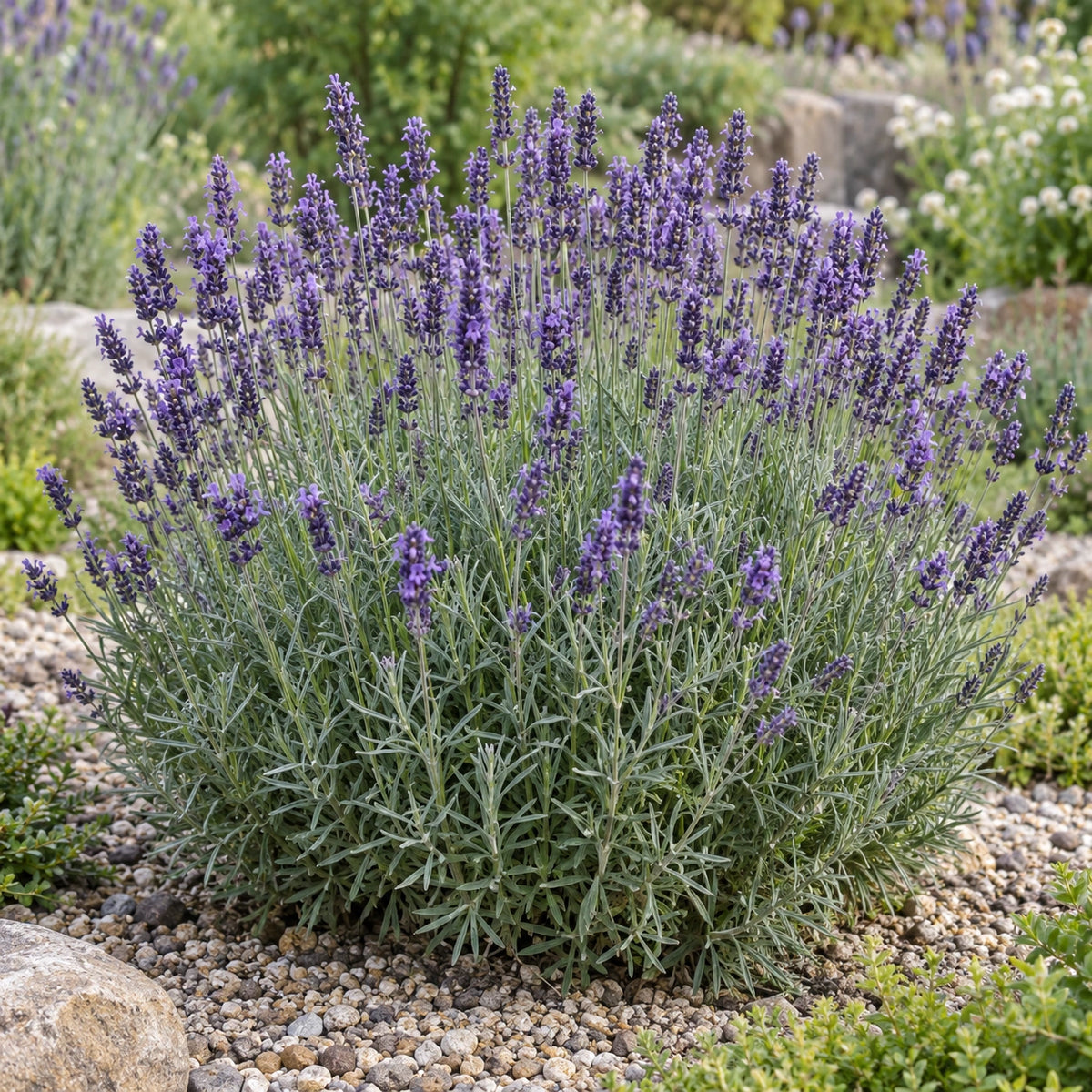 AI-generated illustration of mature Heavenly Night Lavender in bloom; not the size supplied.