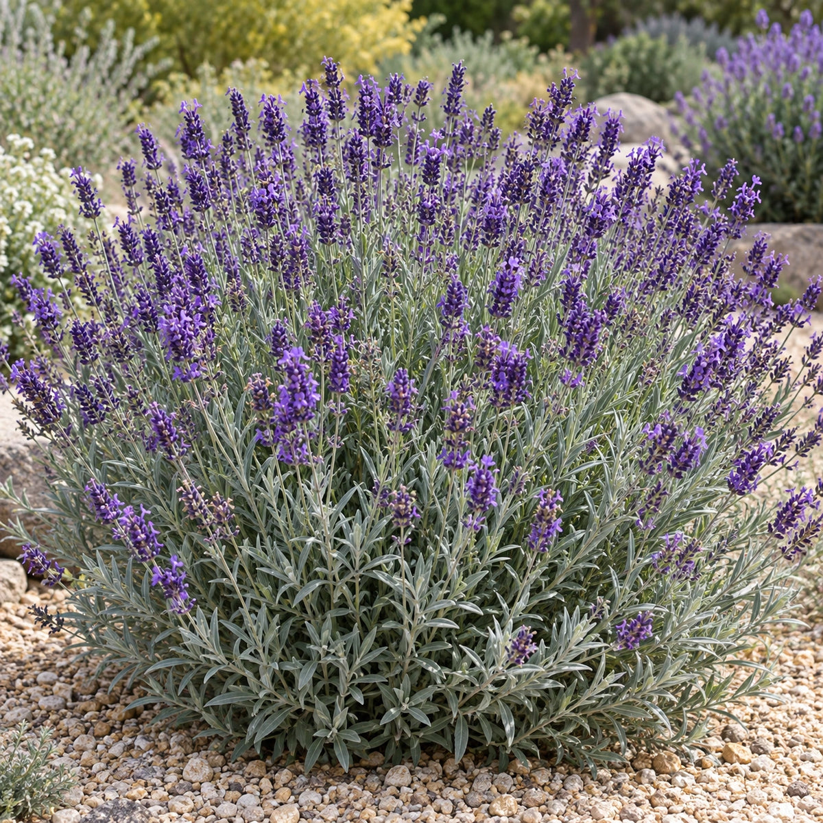 AI-generated illustration of mature Gorgeous Lavender in bloom; not the size supplied.