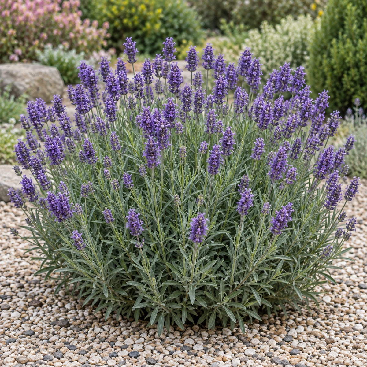 AI-generated illustration of mature DOWPHSCNT Lavender in bloom; not the size supplied.