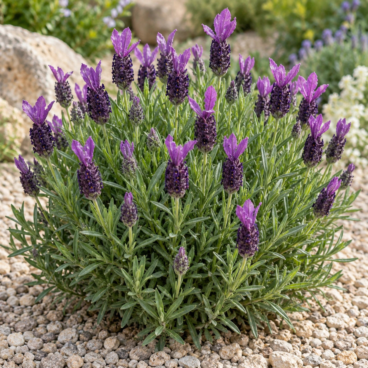 AI-generated illustration of mature Anouk Purple Crown Lavender in bloom; not the size supplied.