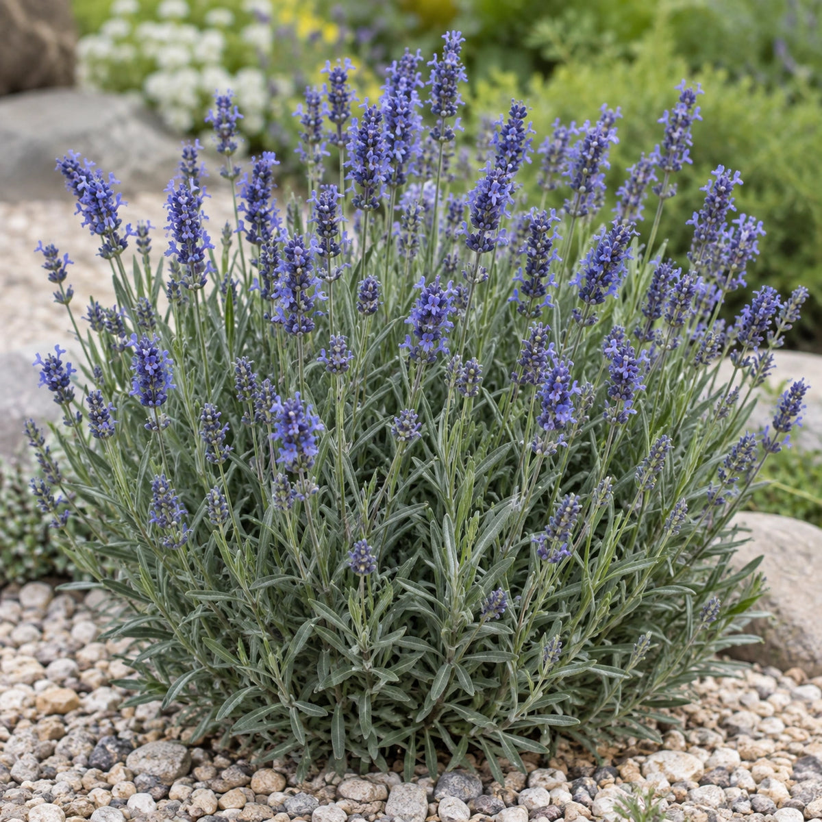 AI-generated illustration of mature Scent Mini Blue Lavender in bloom; not the size supplied.