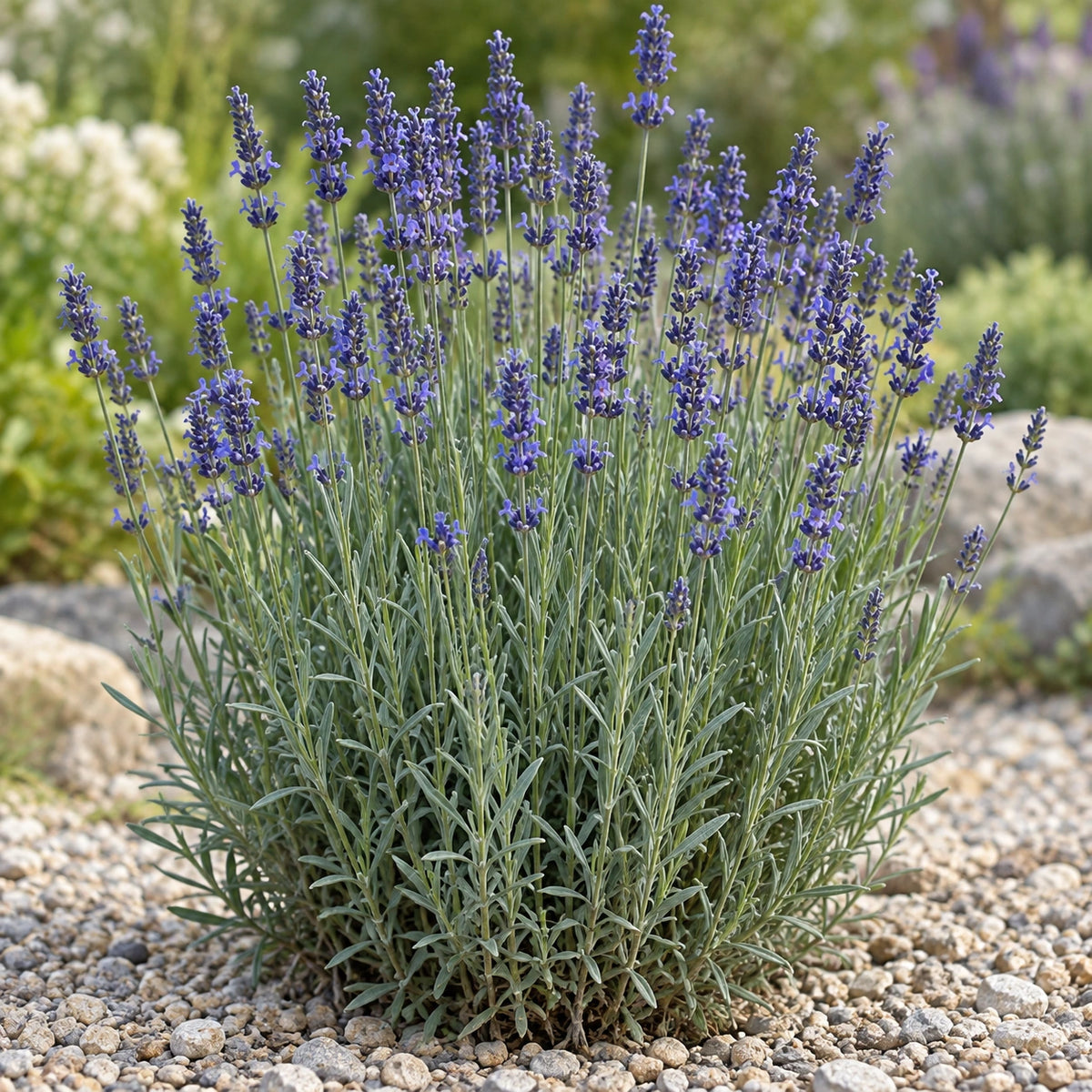 AI-generated illustration of mature Scent Blue Lavender in bloom; not the size supplied.