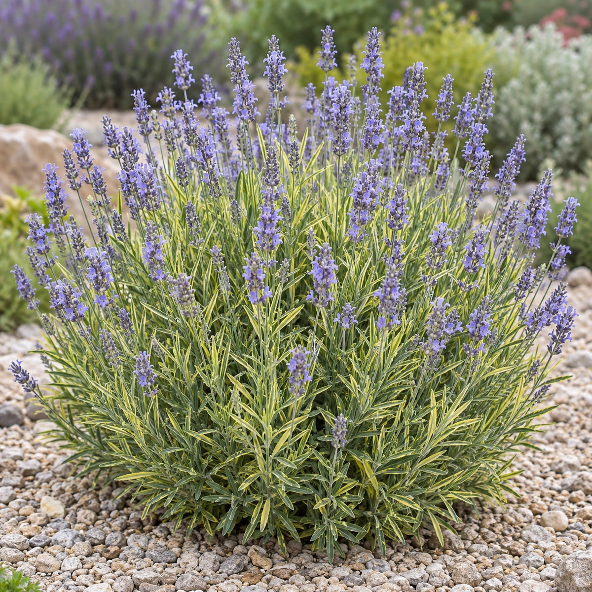 AI-generated illustration of mature Platinum Blonde Lavender in bloom; not the size supplied.