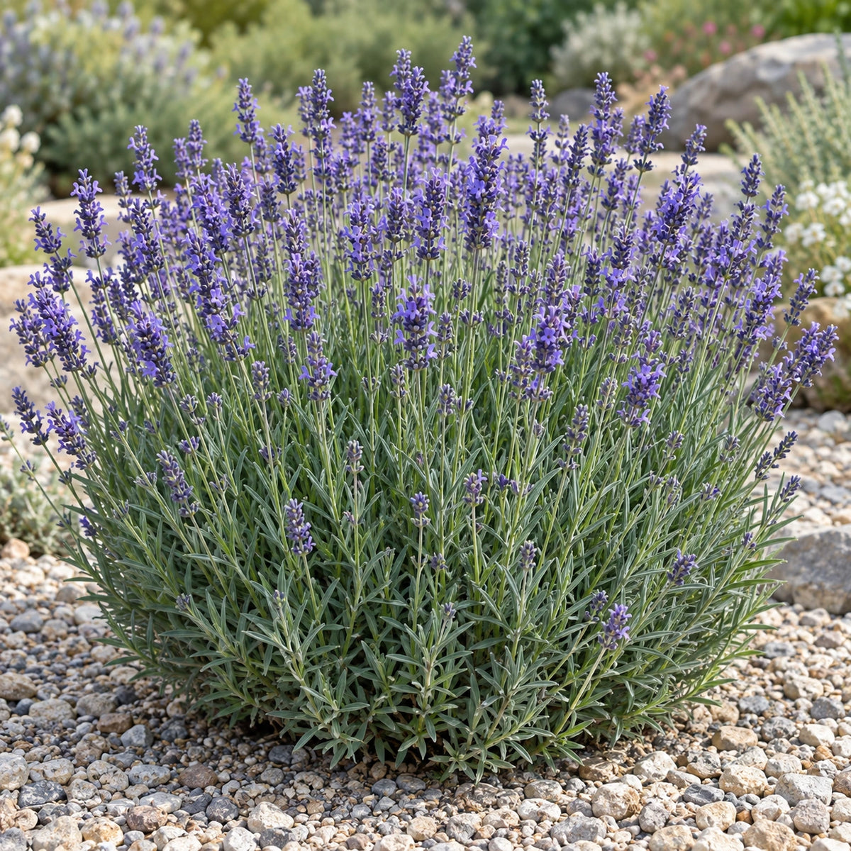 AI-generated illustration of mature No. 9 Lavender in bloom; not the size supplied.