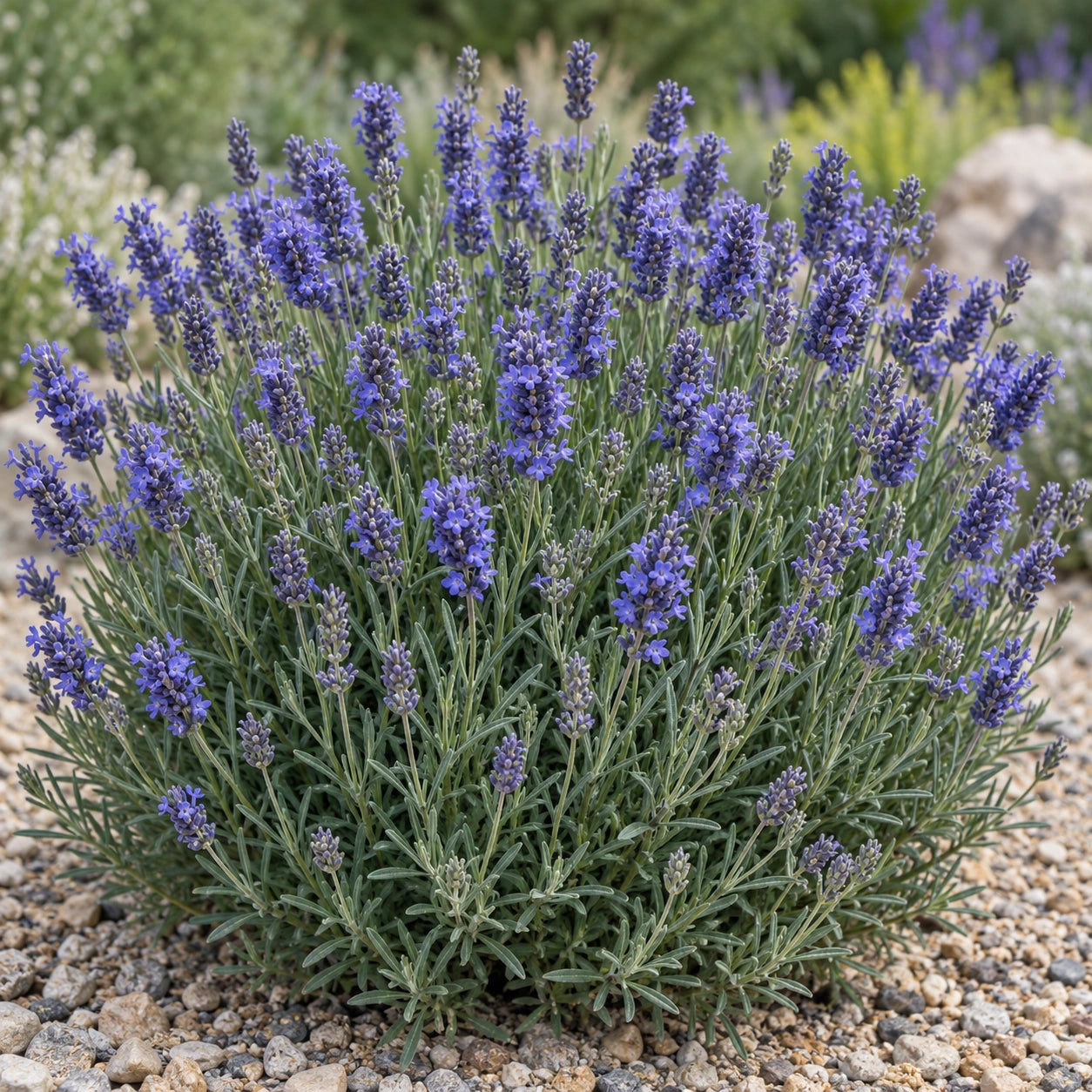 AI-generated illustration of mature KERBEEPOWER Lavender in bloom; not the size supplied.
