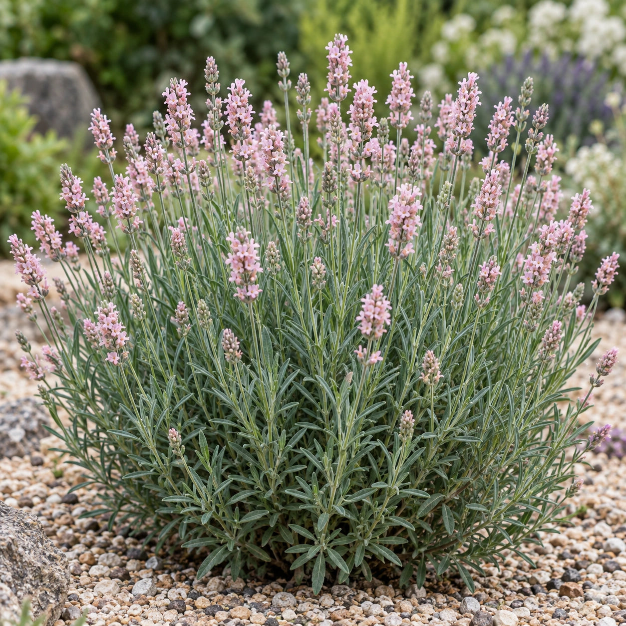 AI-generated illustration of mature Ellagance Pink Lavender in bloom; not the size supplied.