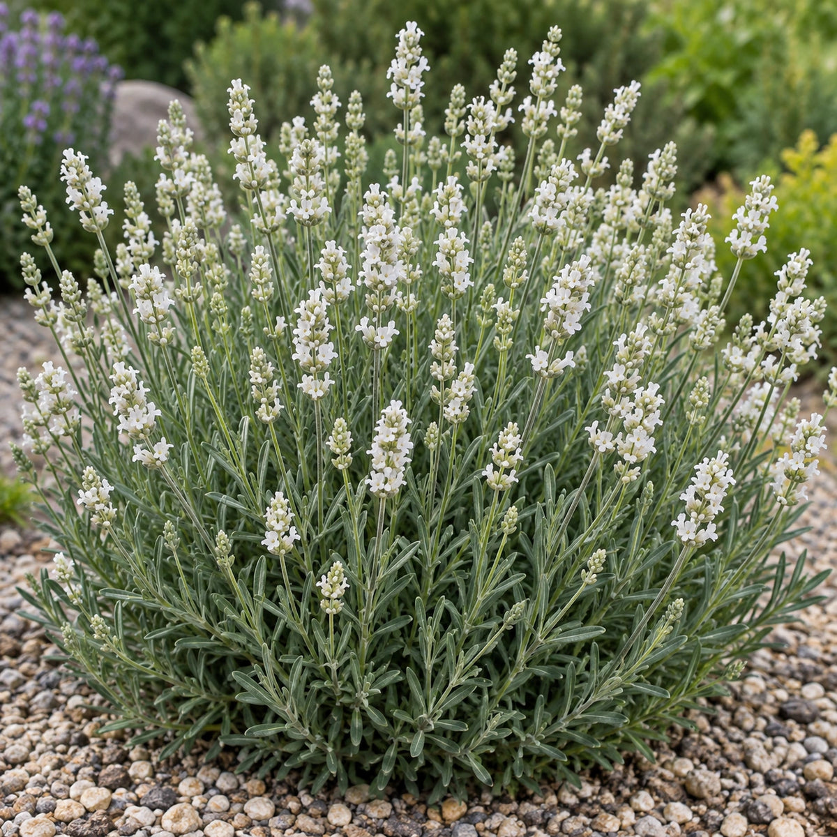 AI-generated illustration of mature Ellagance Ice Lavender in bloom; not the size supplied.