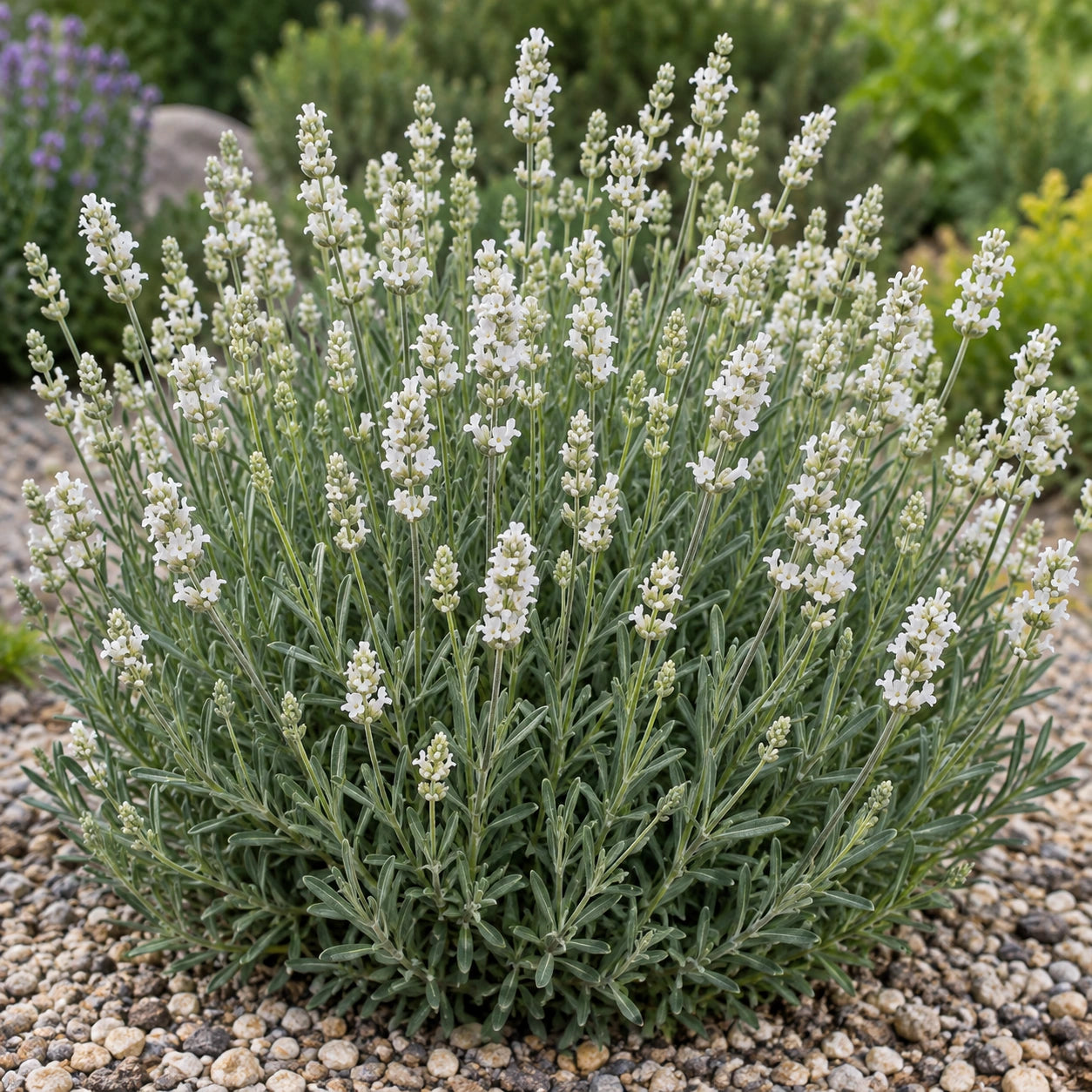 AI-generated illustration of mature Ellagance Ice Lavender in bloom; not the size supplied.