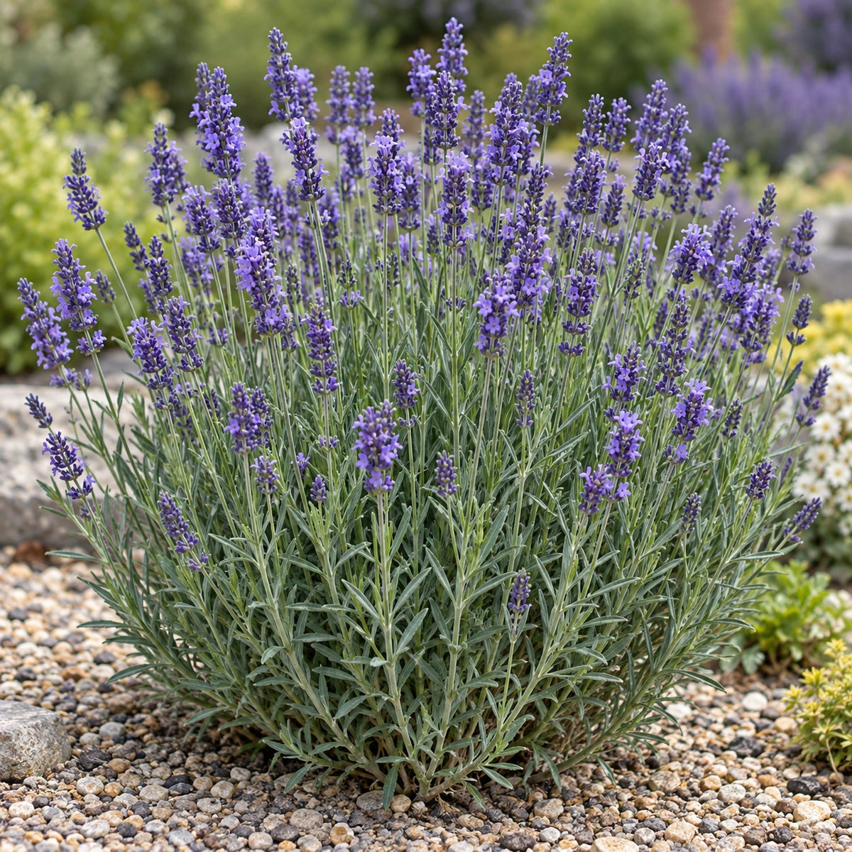 AI-generated illustration of mature Aromatico Evolution Lavender in bloom; not the size supplied.