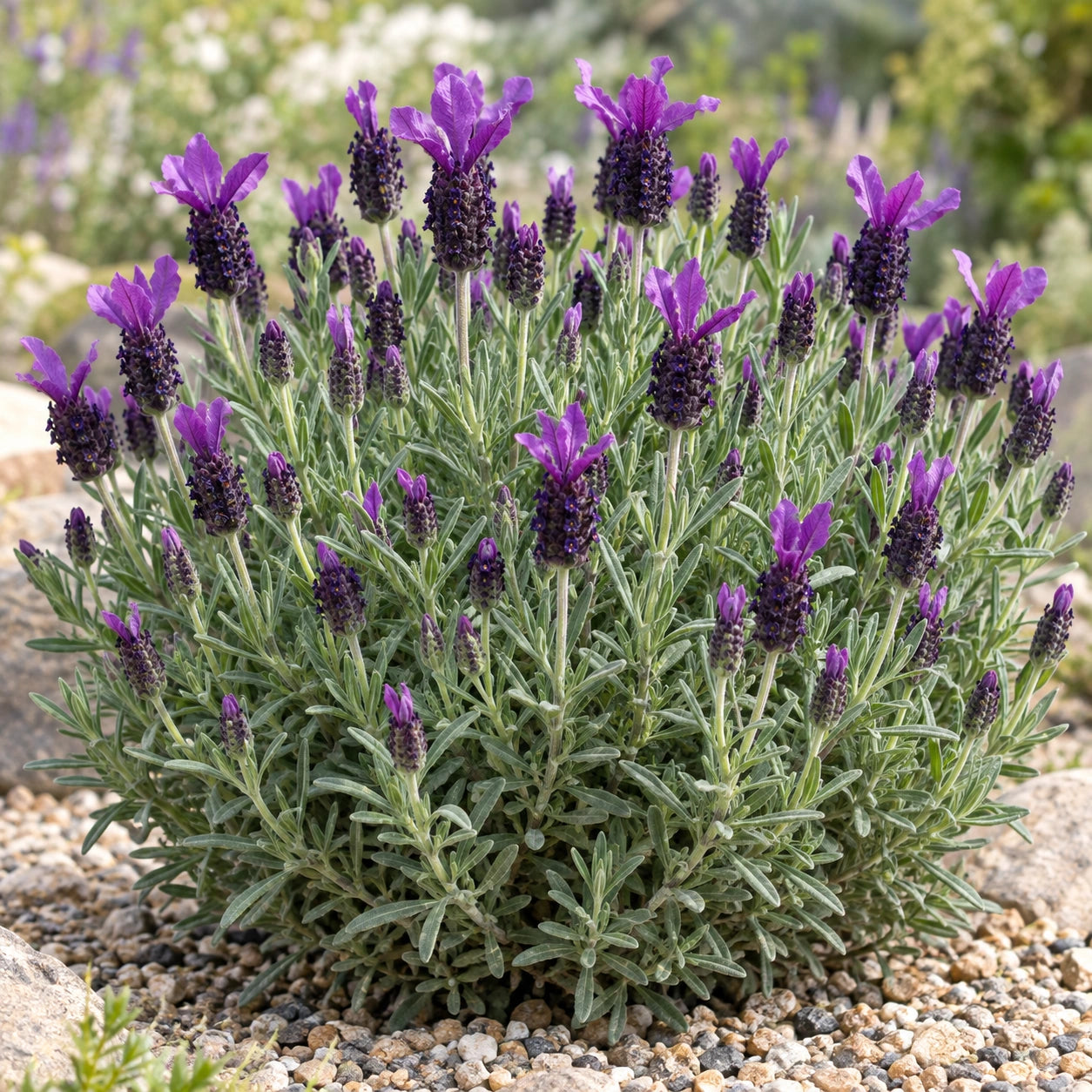 AI-generated illustration of mature LaDiva Big Night Lavender in bloom; not the size supplied.