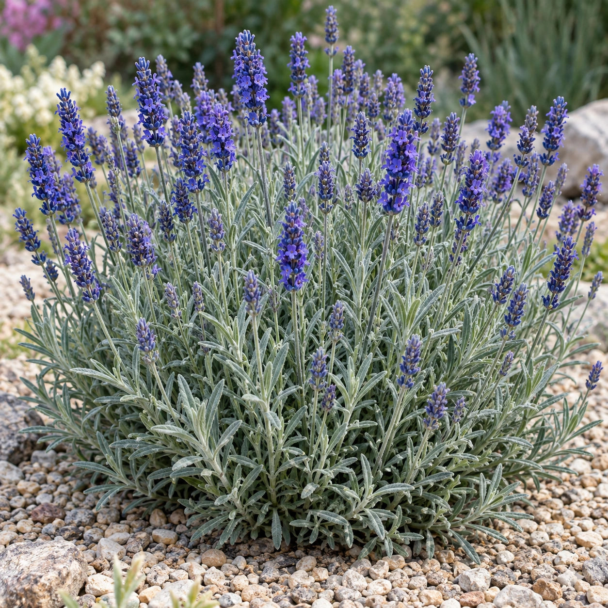 AI-generated illustration of mature Silver Royalty Lavender in bloom; not the size supplied.