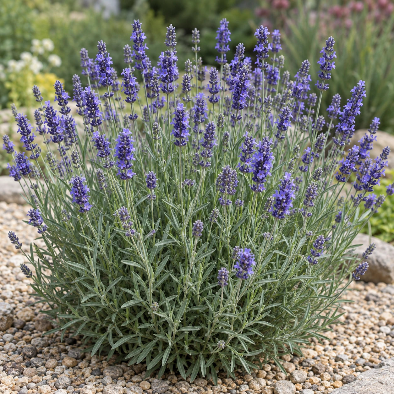 AI-generated illustration of mature Sweet Dreams Blue Lavender in bloom; not the size supplied.