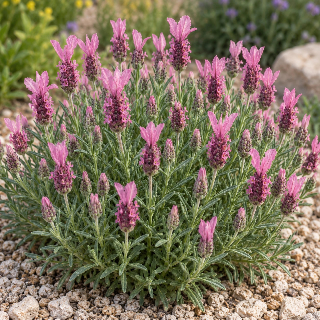 AI-generated illustration of mature DLAVENLPOP Lavender in bloom; not the size supplied.