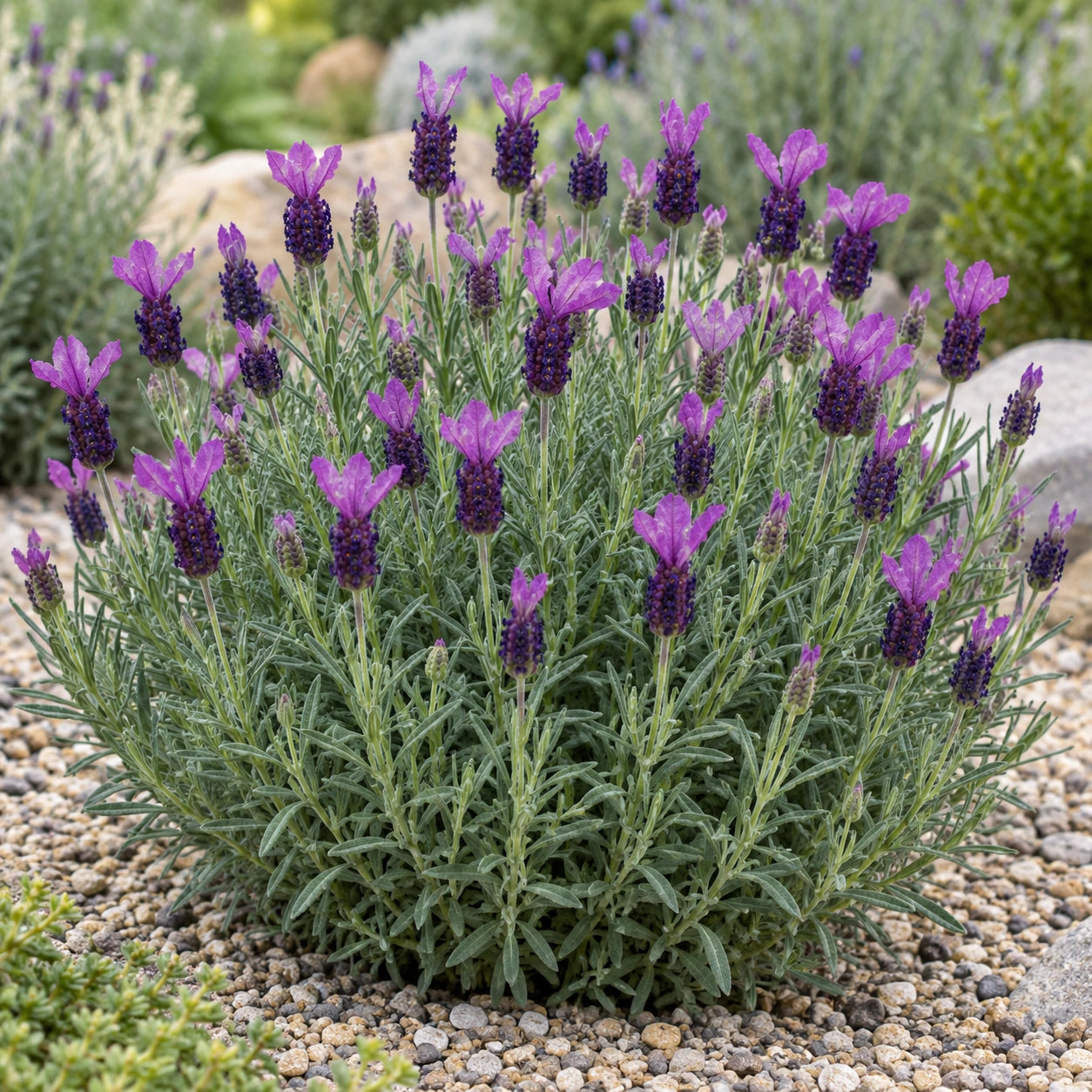 AI-generated illustration of mature Anouk Deluxe 1939 Lavender in bloom; not the size supplied.